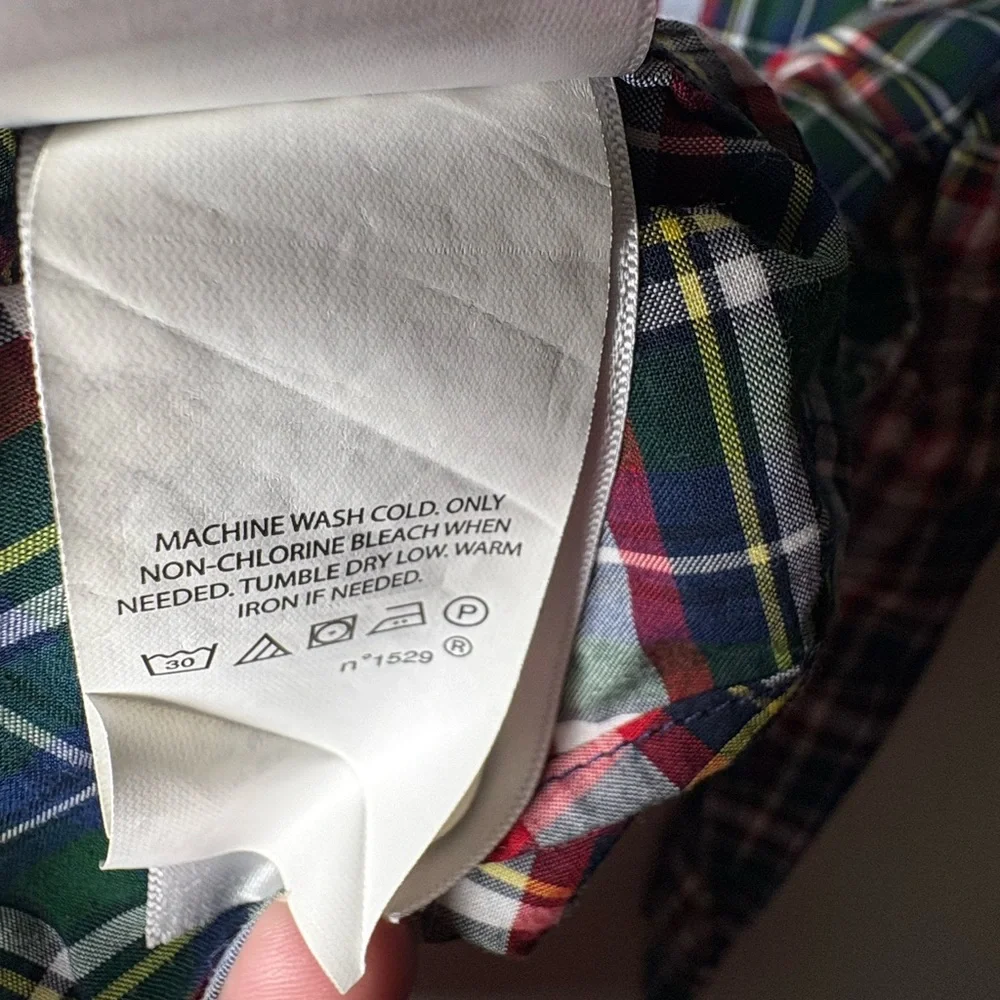 Ralph Lauren Boys Plaid Button up Natural  Stretch Shirt Size XL (18-20)